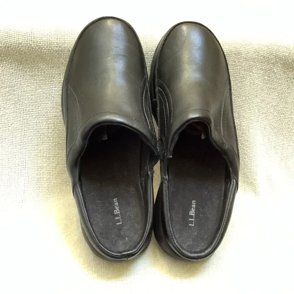 L.L. Bean Moc Mule Slide Shoe-Black Leather-8.5 Medium-Very Good Condition - Picture 8 of 13